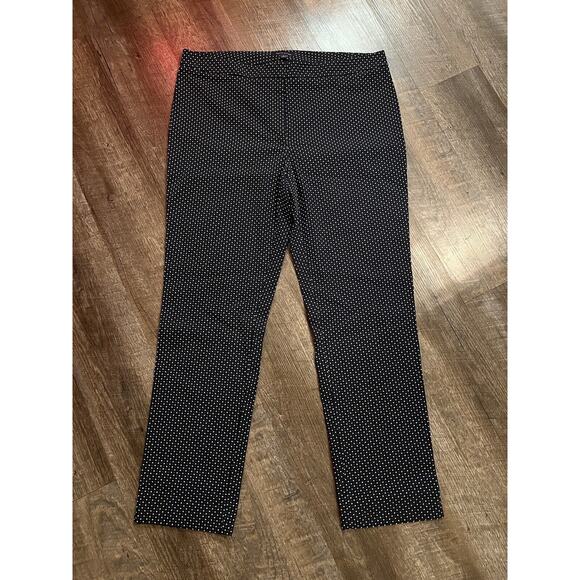Tommy Hilfiger dressing pants women's size 14 Classic Straight dark polka dot - Picture 1 of 5